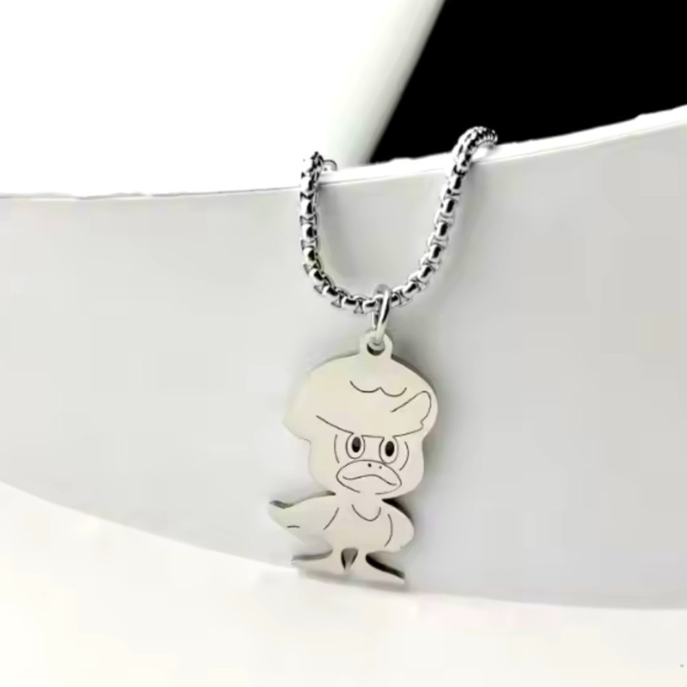 925 Sterling Silver Pokemon Quaxly Cut-Out Silhouette Pendant Necklace Anime 29$